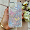 قاب گوشی iPhone 11 Pro آیفون طلقی شفاف هولوگرامی طرح سه بعدی قلبی پروانه کد 104536