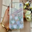 قاب گوشی iPhone 11 آیفون طلقی شفاف هولوگرامی طرح سه بعدی قلبی گل لاله کد 104542