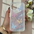 قاب گوشی iPhone 12 / iPhone 12 Pro آیفون طلقی شفاف هولوگرامی طرح سه بعدی قلبی پروانه کد 104546