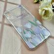 قاب گوشی iPhone X / iPhone XS آیفون طلقی شفاف هولوگرامی طرح سه بعدی قلبی گل لاله کد 104553