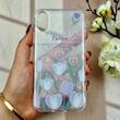 قاب گوشی iPhone X / iPhone XS آیفون طلقی شفاف هولوگرامی طرح سه بعدی قلبی گل لاله کد 104553