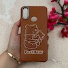 قاب گوشی Galaxy A10S سامسونگ لدر دیزاین SOFT Lether Design فانتزی سیلیکونی طرح چرمی برجسته Pooh قهوه ای کد 104919