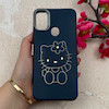 قاب گوشی Galaxy A11 / M11 سامسونگ لدر دیزاین SOFT Lether Design فانتزی سیلیکونی طرح چرمی برجسته کیتی سرمه ای کد 104921