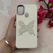 قاب گوشی Galaxy A11 / M11 سامسونگ لدر دیزاین SOFT Lether Design فانتزی سیلیکونی طرح چرمی برجسته پروانه شیری کد 104924
