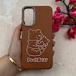 قاب گوشی Galaxy A15 سامسونگ لدر دیزاین SOFT Lether Design فانتزی سیلیکونی طرح چرمی برجسته Pooh قهوه ای کد 104937