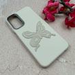 قاب گوشی Galaxy A15 سامسونگ لدر دیزاین SOFT Lether Design فانتزی سیلیکونی طرح چرمی برجسته پروانه شیری کد 104939