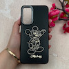 قاب گوشی Galaxy A16 سامسونگ لدر دیزاین SOFT Lether Design فانتزی سیلیکونی طرح چرمی برجسته میکی موس مشکی کد 104941