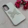 قاب گوشی Galaxy A16 سامسونگ لدر دیزاین SOFT Lether Design فانتزی سیلیکونی طرح چرمی برجسته پروانه شیری کد 104942