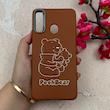 قاب گوشی Galaxy A20S سامسونگ لدر دیزاین SOFT Lether Design فانتزی سیلیکونی طرح چرمی برجسته Pooh قهوه ای کد 104945