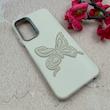 قاب گوشی Galaxy A25 سامسونگ لدر دیزاین SOFT Lether Design فانتزی سیلیکونی طرح چرمی برجسته پروانه شیری کد 104955