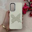 قاب گوشی Galaxy A25 سامسونگ لدر دیزاین SOFT Lether Design فانتزی سیلیکونی طرح چرمی برجسته پروانه شیری کد 104955
