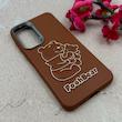 قاب گوشی Galaxy A55 سامسونگ لدر دیزاین SOFT Lether Design فانتزی سیلیکونی طرح چرمی برجسته Pooh قهوه ای کد 104975