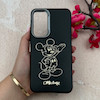 قاب گوشی Galaxy A55 سامسونگ لدر دیزاین SOFT Lether Design فانتزی سیلیکونی طرح چرمی برجسته میکی موس مشکی کد 104978