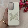 قاب گوشی Galaxy A56 سامسونگ لدر دیزاین SOFT Lether Design فانتزی سیلیکونی طرح چرمی برجسته پروانه شیری کد 104980