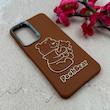 قاب گوشی Galaxy A56 سامسونگ لدر دیزاین SOFT Lether Design فانتزی سیلیکونی طرح چرمی برجسته Pooh قهوه ای کد 104982