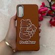 قاب گوشی Galaxy A30S / Galaxy A50S / Galaxy A50 سامسونگ لدر دیزاین SOFT Lether Design فانتزی سیلیکونی طرح چرمی برجسته Pooh قهوه ای کد 104983