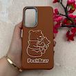 قاب گوشی Galaxy S24 FE سامسونگ لدر دیزاین SOFT Lether Design فانتزی سیلیکونی طرح چرمی برجسته Pooh قهوه ای کد 104991