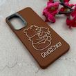 قاب گوشی Galaxy S24 FE سامسونگ لدر دیزاین SOFT Lether Design فانتزی سیلیکونی طرح چرمی برجسته Pooh قهوه ای کد 104991