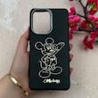 قاب گوشی Poco X7 Pro شیائومی لدر دیزاین SOFT Lether Design فانتزی سیلیکونی طرح چرمی برجسته میکی موس مشکی کد 105001