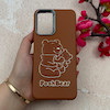 قاب گوشی Redmi Note 10S / Redmi Note 10 4G / Poco M5S شیائومی لدر دیزاین SOFT Lether Design فانتزی سیلیکونی طرح چرمی برجسته Pooh قهوه ای کد 105005