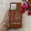 قاب گوشی Redmi Note 12 4G شیائومی لدر دیزاین SOFT Lether Design فانتزی سیلیکونی طرح چرمی برجسته Pooh قهوه ای کد 105015