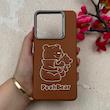 قاب گوشی Redmi Note 14 4G شیائومی لدر دیزاین SOFT Lether Design فانتزی سیلیکونی طرح چرمی برجسته Pooh قهوه ای کد 105023