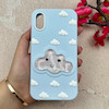قاب گوشی iPhone X / iPhone XS آیفون سیلیکونی پاک کنی طرح ابری کیوت برجسته آکواریومی آبی کد 104840
