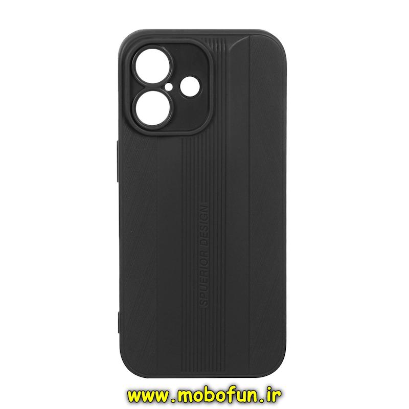 قاب گوشی iPhone 16 آیفون Spuerior Design سیلیکونی ژله ای محافظ لنز دار مشکی کد E21-94256
