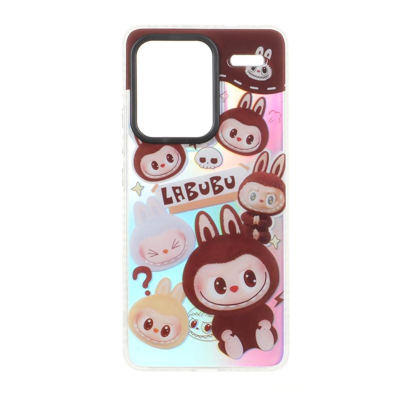 قاب گوشی Redmi Note 13 Pro Plus شیائومی هولوگرامی دور ژله ای مات HARD طرح لبوبو Labubu کد 105060