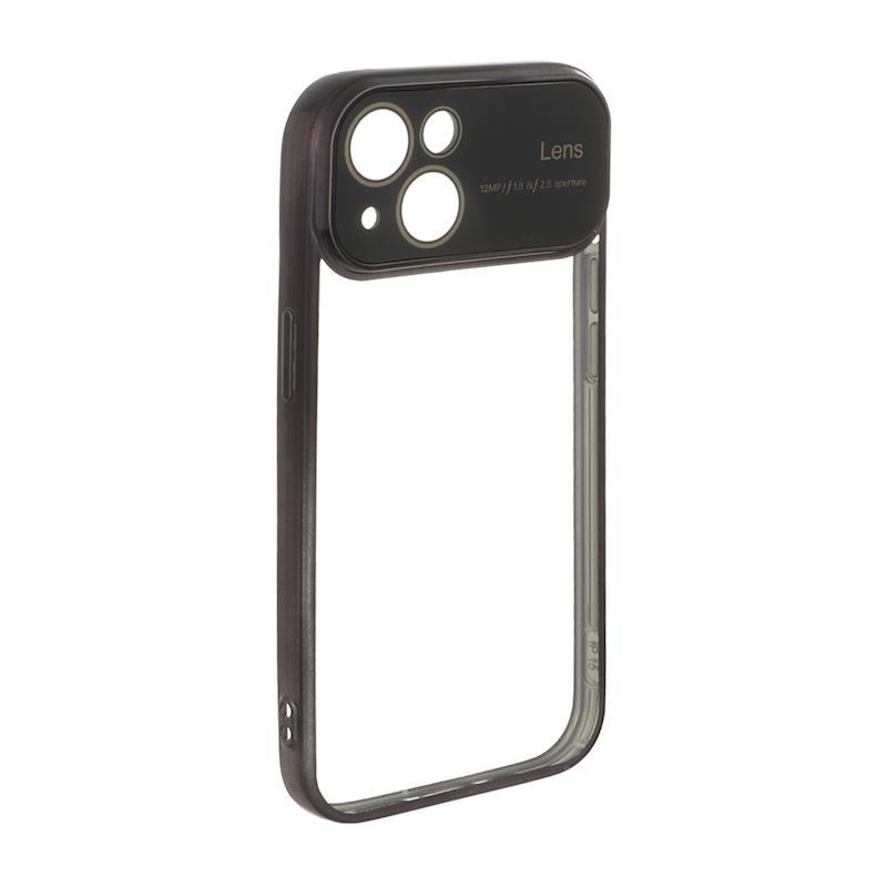 قاب گوشی iPhone 15 آیفون الکتروپلیتینگ ژله ای شفاف اورجینال Camera Lens محافظ لنز دار مشکی کد 105242