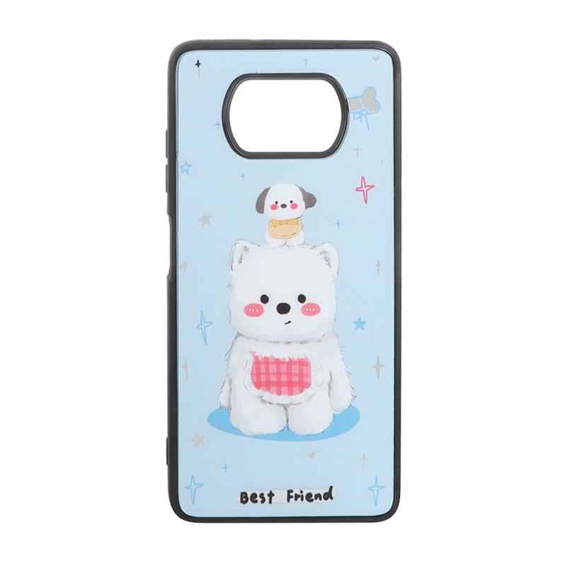 قاب گوشی Poco X3 NFC / Poco X3 Pro شیائومی پشت سخت آینه ای مات طرح خرس کیوت کد 105295