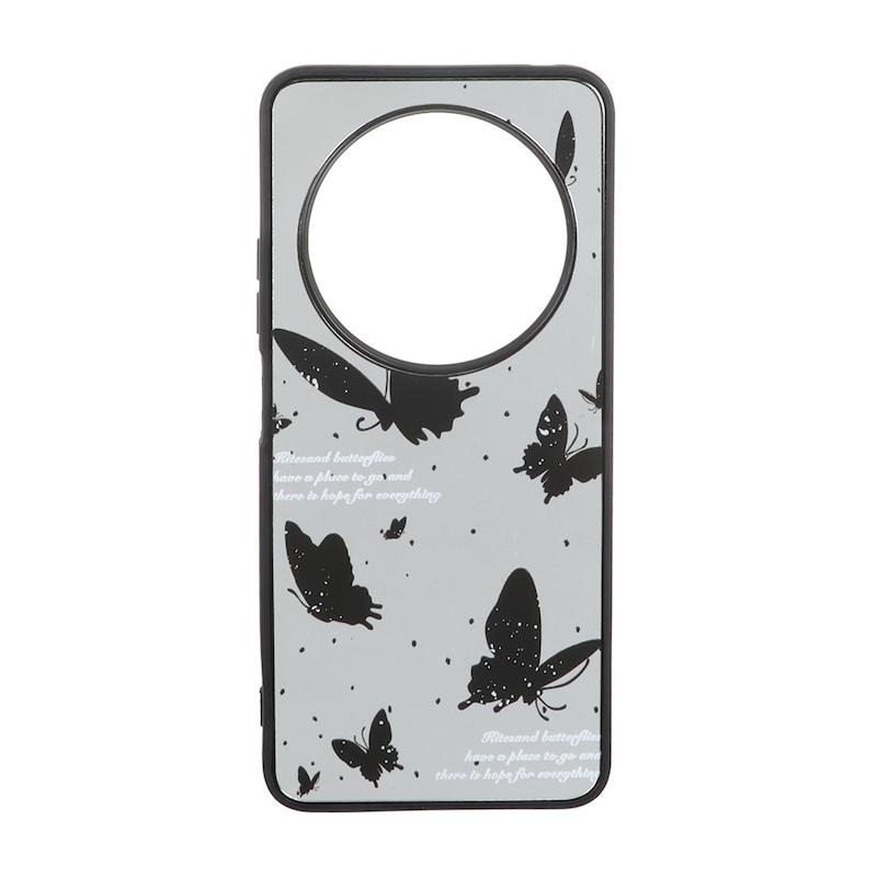 قاب گوشی Redmi 14C / Poco C75 / Redmi A4 شیائومی پشت سخت آینه ای مات طرح پروانه کد 105322