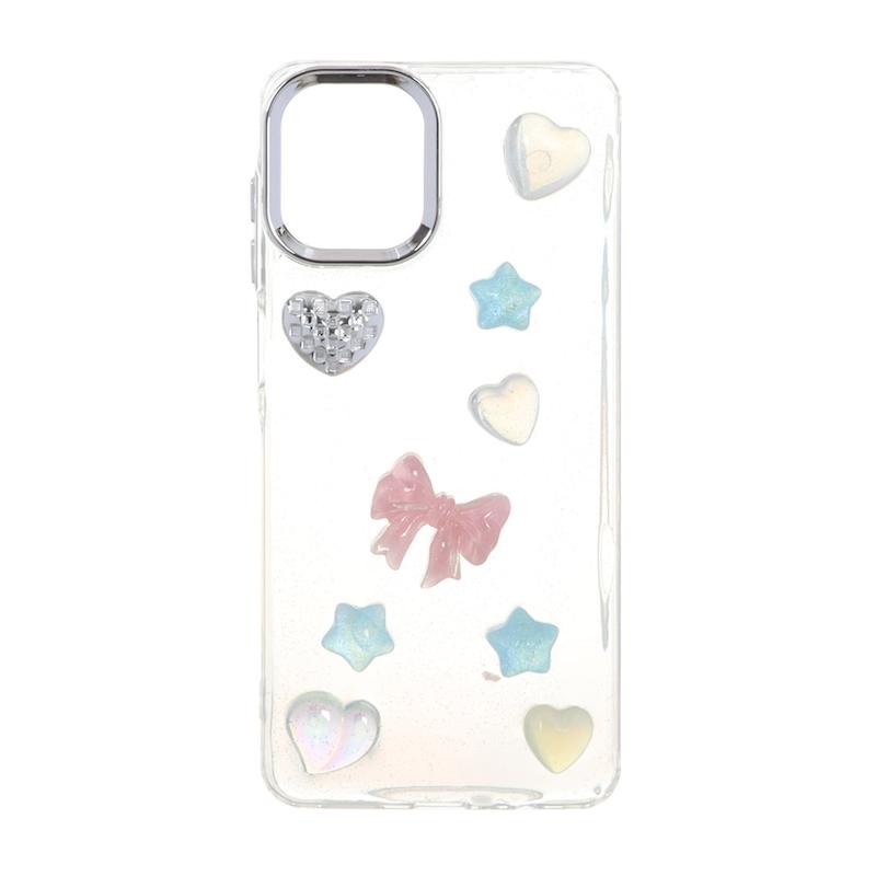 قاب گوشی Galaxy A07 سامسونگ لاکچری شفاف رزینی لنز کرومی طرح کیوت کد 105348