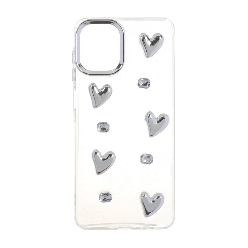 قاب گوشی Galaxy A07 سامسونگ لاکچری شفاف رزینی لنز کرومی طرح کیوت کد 105349