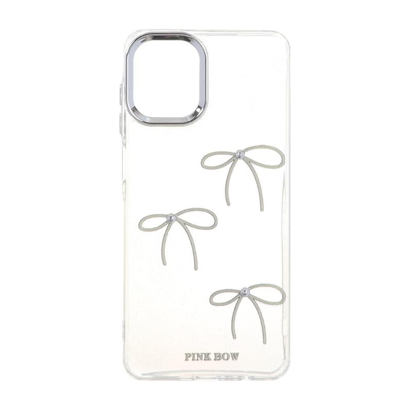 قاب گوشی Galaxy A07 سامسونگ لاکچری شفاف رزینی لنز کرومی طرح کیوت کد 105350