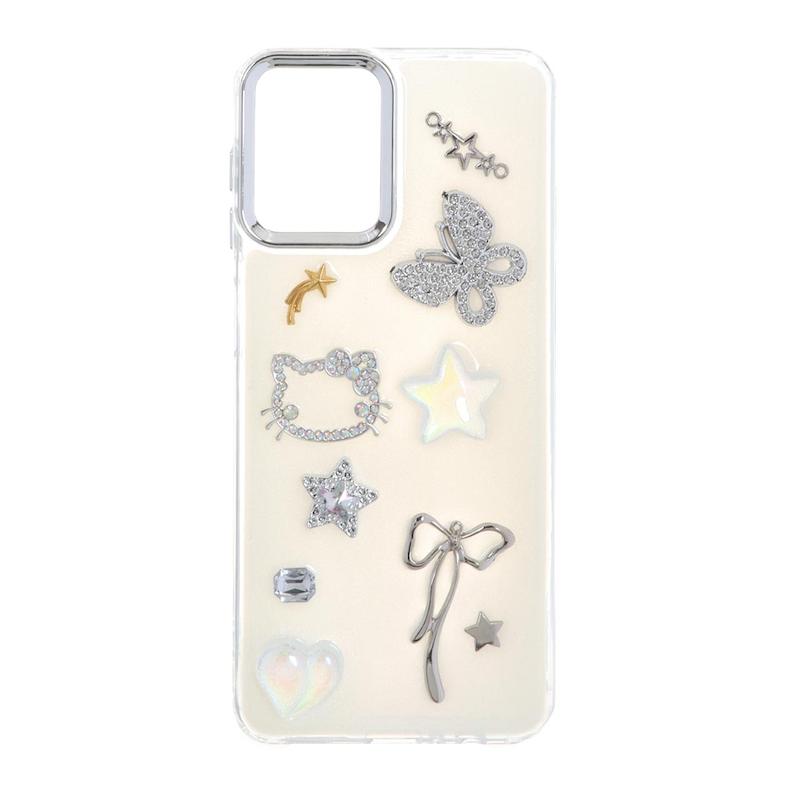 قاب گوشی Galaxy A12 / M12 سامسونگ لاکچری شفاف رزینی لنز کرومی طرح کیوت کد 105353