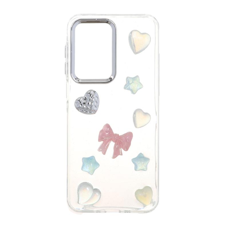 قاب گوشی Galaxy A17 / A26 سامسونگ لاکچری شفاف رزینی لنز کرومی طرح کیوت کد 105355