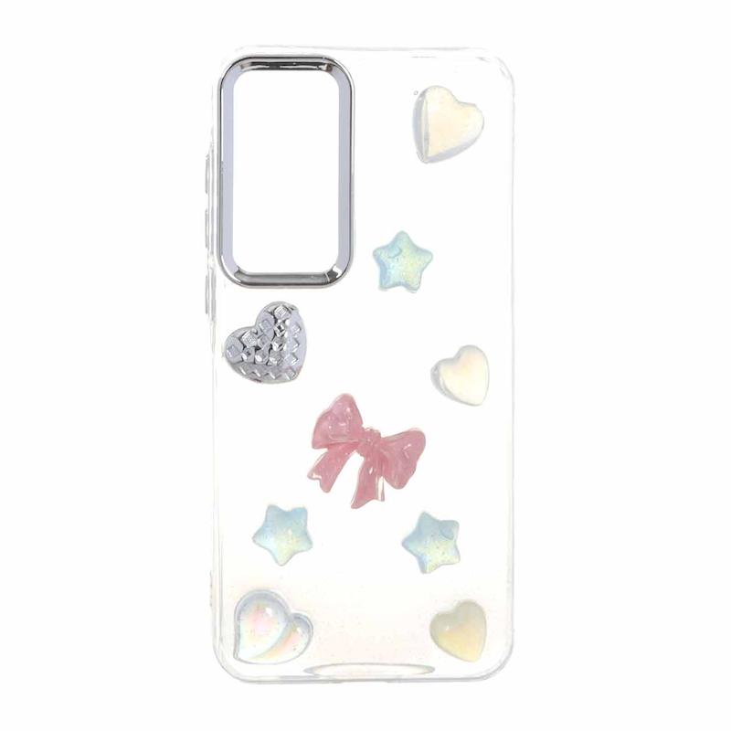 قاب گوشی Galaxy A35 / A55 سامسونگ لاکچری شفاف رزینی لنز کرومی طرح کیوت کد 105357