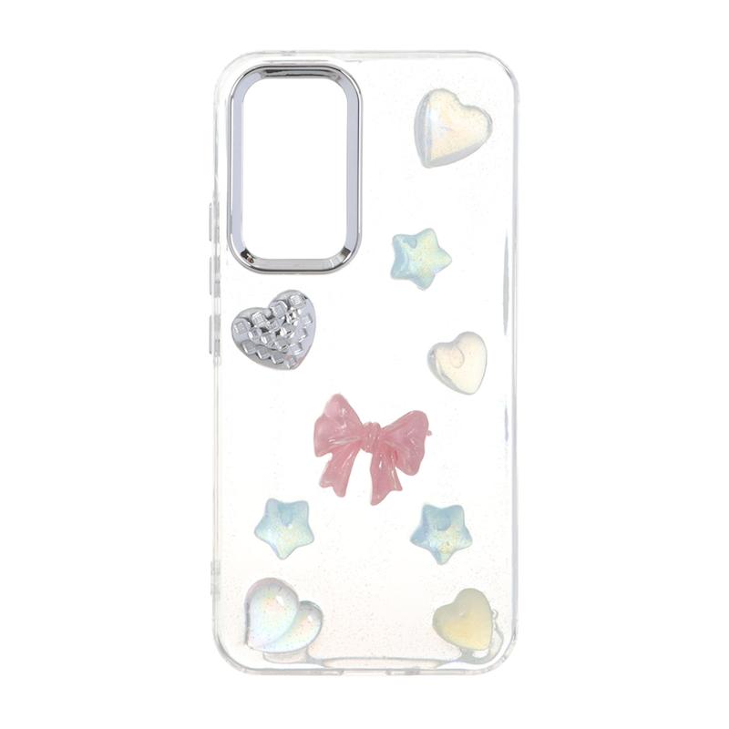 قاب گوشی Galaxy A54 سامسونگ لاکچری شفاف رزینی لنز کرومی طرح کیوت کد 105360