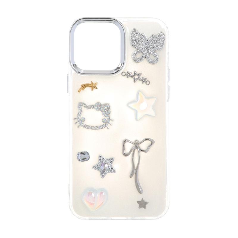 قاب گوشی iPhone 13 Pro Max آیفون لاکچری شفاف رزینی لنز کرومی طرح کیوت کد 105364