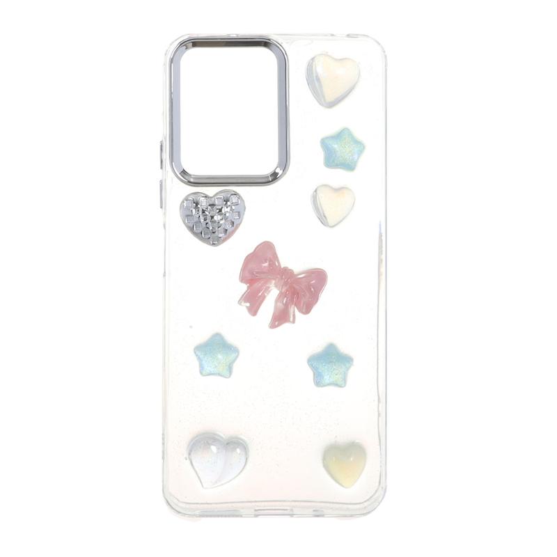 قاب گوشی Redmi 12 / Poco M6 Pro 5G شیائومی لاکچری شفاف رزینی لنز کرومی طرح کیوت کد 105367