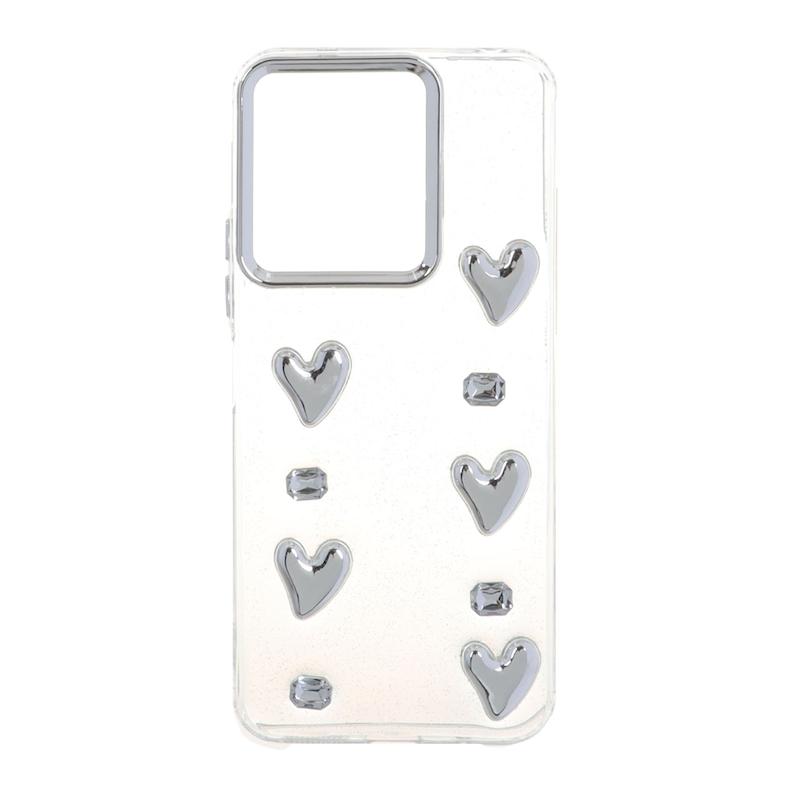 قاب گوشی Redmi 13 4G / Redmi 13 5G / Redmi 13X / Poco M6 4G شیائومی لاکچری شفاف رزینی لنز کرومی طرح کیوت کد 105370