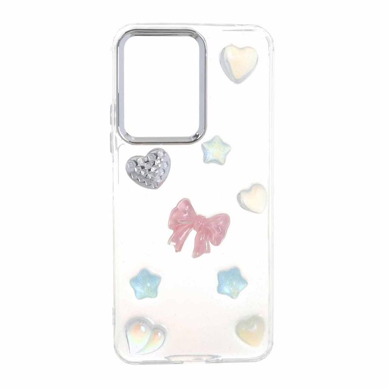 قاب گوشی Redmi 13C / Poco C65 شیائومی لاکچری شفاف رزینی لنز کرومی طرح کیوت کد 105373