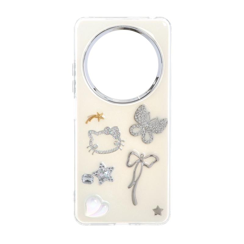 قاب گوشی Redmi 14C / Poco C75 / Redmi A4 شیائومی لاکچری شفاف رزینی لنز کرومی طرح کیوت کد 105375