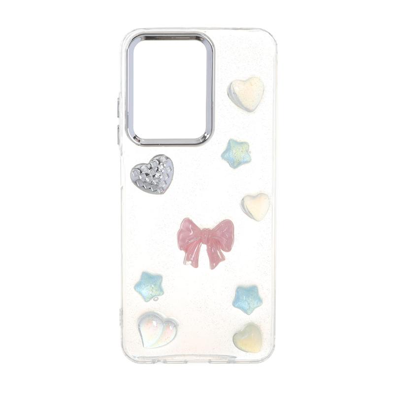 قاب گوشی Redmi A5 / Poco C71 شیائومی لاکچری شفاف رزینی لنز کرومی طرح کیوت کد 105379