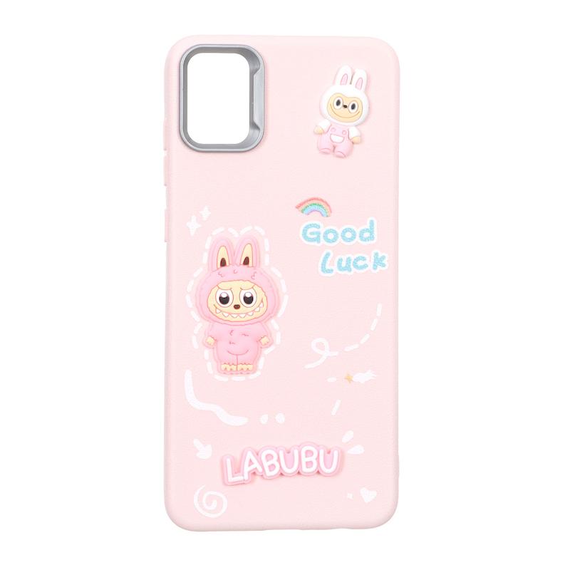 قاب گوشی Galaxy A05 سامسونگ لدرکیس عروسکی فانتزی سیلیکونی برجسته طرح چرمی لبوبو صورتی کد 105493