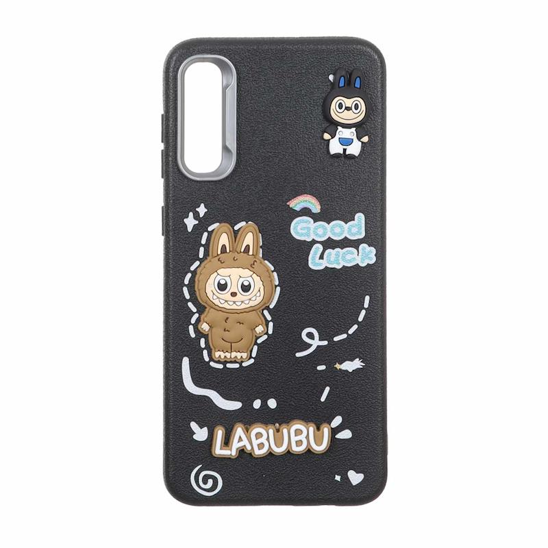 قاب گوشی Galaxy A30S / Galaxy A50S / Galaxy A50 سامسونگ لدرکیس عروسکی فانتزی سیلیکونی برجسته طرح چرمی لبوبو مشکی کد 105569