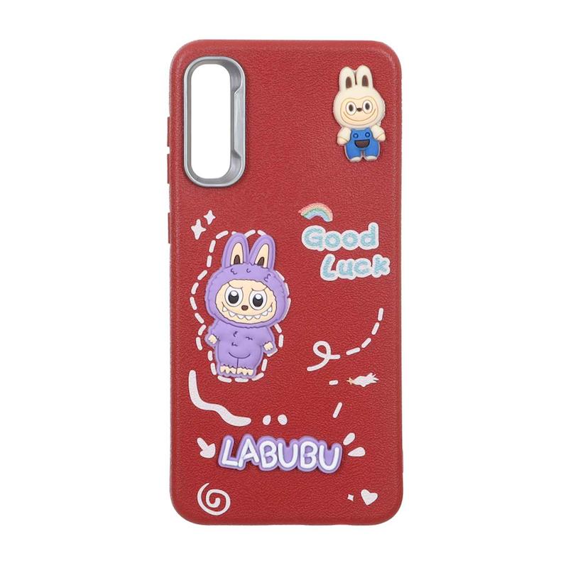 قاب گوشی Galaxy A30S / Galaxy A50S / Galaxy A50 سامسونگ لدرکیس عروسکی فانتزی سیلیکونی برجسته طرح چرمی لبوبو قرمز کد 105571