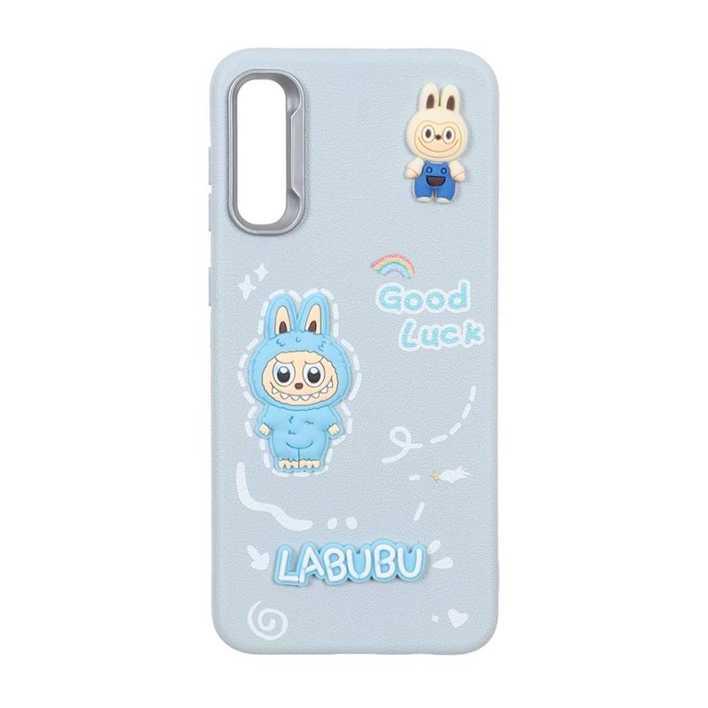 قاب گوشی Galaxy A30S / Galaxy A50S / Galaxy A50 سامسونگ لدرکیس عروسکی فانتزی سیلیکونی برجسته طرح چرمی لبوبو آبی کد 105572