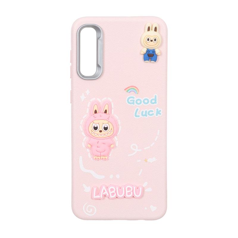 قاب گوشی Galaxy A30S / Galaxy A50S / Galaxy A50 سامسونگ لدرکیس عروسکی فانتزی سیلیکونی برجسته طرح چرمی لبوبو صورتی کد 105574